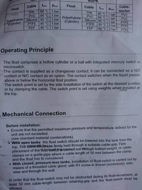 Kobold NSPO-04TPK Liquid Float Level Switch