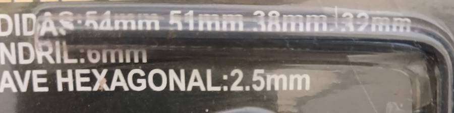 4 Piece Holesaw (32, 38, 51 & 54mm)