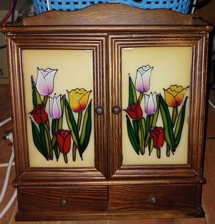 12 Bottle Vintage Wooden Wall Spice Cupboard (Box aged)