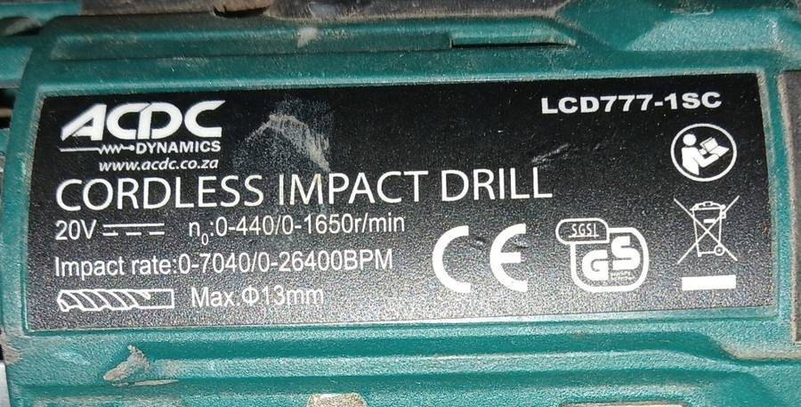 (Spares/Restoration) 20V ACDC and 16V Powerplus Cordless Impact Drill