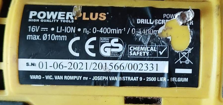 (Spares/Restoration) 20V ACDC and 16V Powerplus Cordless Impact Drill