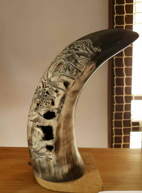 Real cow horn art
