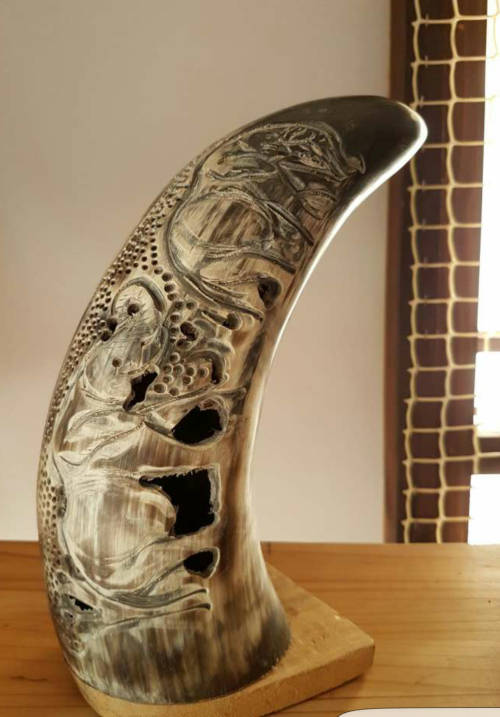 Real cow horn art