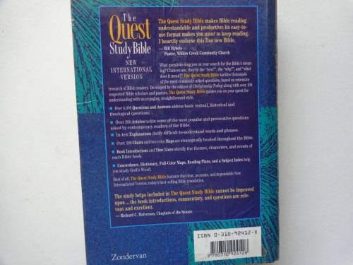 The Quest Study Bible NIV soft cover book  covered with plastic wrap - read further