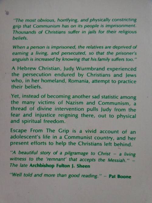 ESCAPE FROM THE GRIP - Judy Wurmbrand