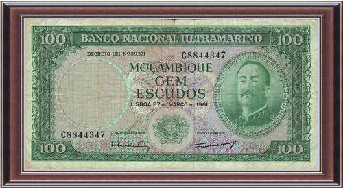 Banknotes A-Z  Mozambique  P No: 109a.  100 Escudos  VG
