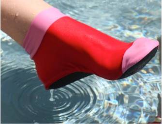 Kids Pink and red Aqua /Airline Socks/ Swim Sox /Beach Socks (Size  S) 9-10uk