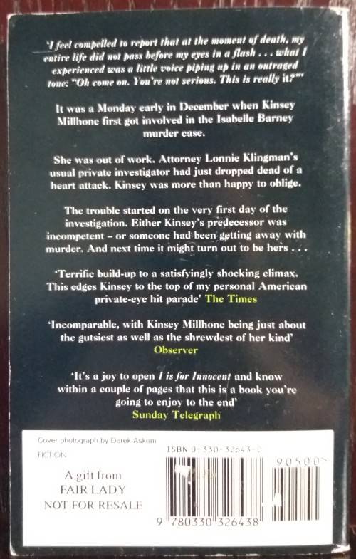 I is for Innocent - by Sue Grafton