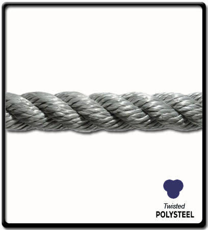 ***NEW*** 6mm INDUSTRIAL POLYPROPYLENE STEEL FLEX CABLE ~ BID PER METER / 55m BUNDLE***