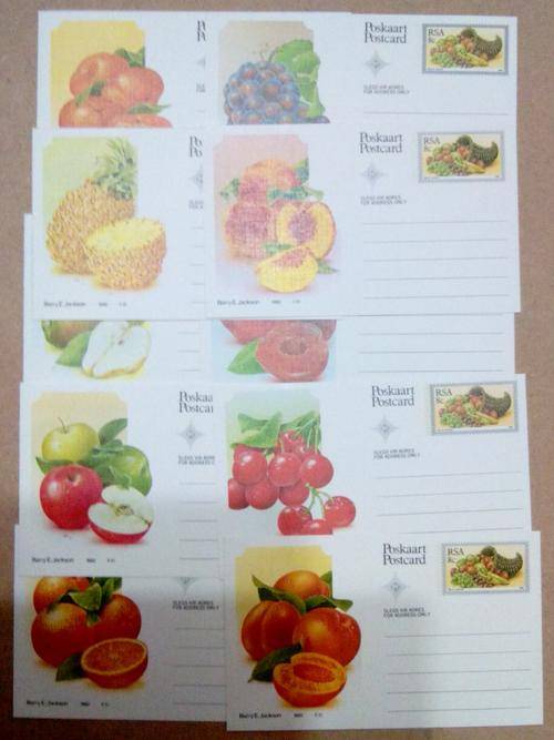 1982 RSA 10 un-serviced postcards - 8c variation