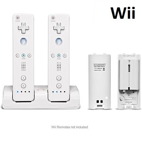Wii Remote Controller Docking Charger + 2 Battery Packs Combo
