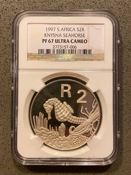 Graded Proof RSA 1997 Seahorse Silver R2: NGC PF67UC