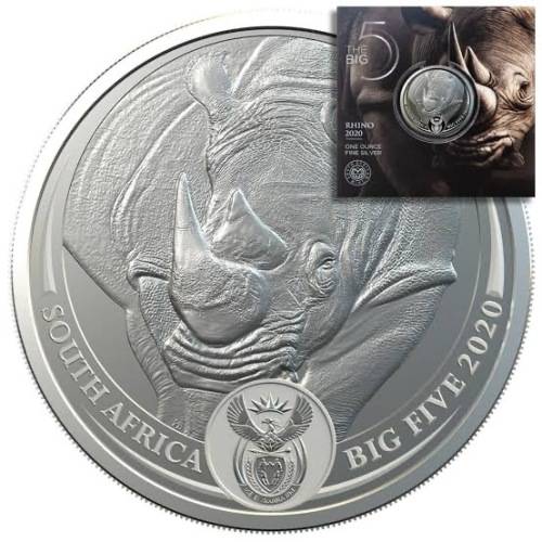 Stunning Complete Collection (5 Coins) of RSA Big 5 Series 1 BU Fine-Silver R5`s