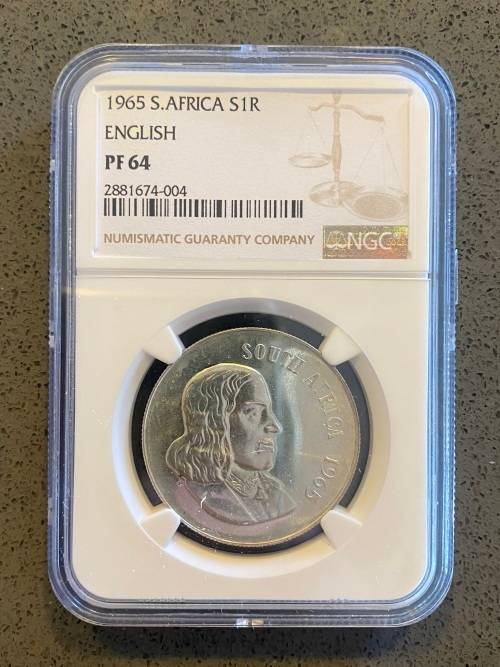 Graded Proof RSA 1965 Silver R1: NGC PF64
