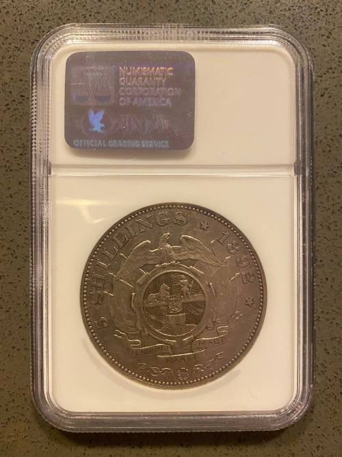 Scares Graded ZAR 1892 Silver Double Shaft Crown (5S): NGC XF45