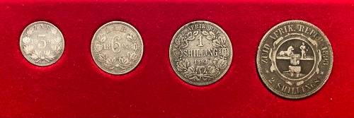 Collectable ZAR 1893 Set (4 coins, Tickey to Florin)