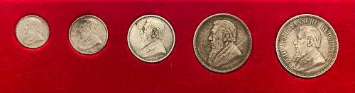 Collectable ZAR 1895 Set (5 coins, Tickey to Half-Crown)