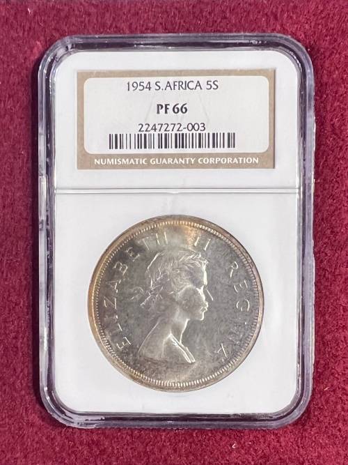 Graded Union of SA 1954 Proof Silver Crown: NGC PF66