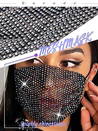 Designer Rhinestone Face Mask