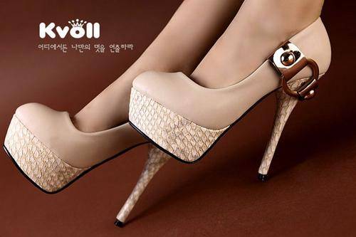 Women's Sexy High Heels Shoes Dress shoes Buckle Platform Pumps - Size 1 to 5