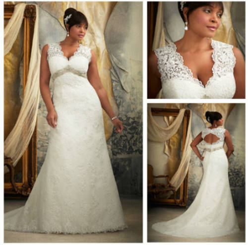 New Style Backless Ivory Lace Short Train Sleeveless Plus Size Wedding Dress