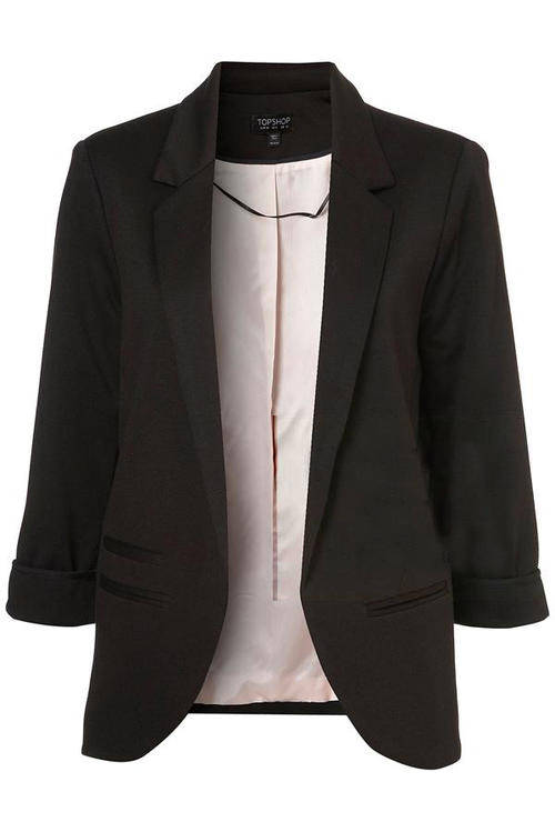 Women's Casual Notched Solid Nylon Taffeta Blazer - - *Door Delivery R45*