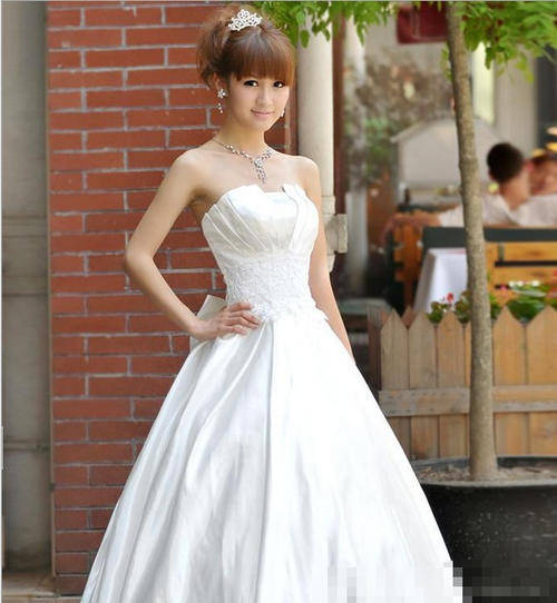 Women's New Off The Shoulder Solid Satin Floor-Length Ball Gown Dress -