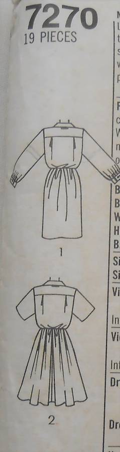SIMPLICITY 7270 DRESS WITH SKIRT SIZE 10 COMPLETE SEWING PATTERN