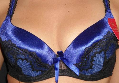 HOT SEXY PURPLE AND BLACK LACE BRA; 34C