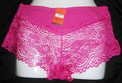 BEAUTIFUL PINK LACEY BOYLEG  - XL