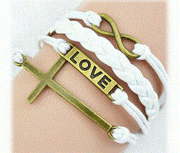 White infinity bracelet