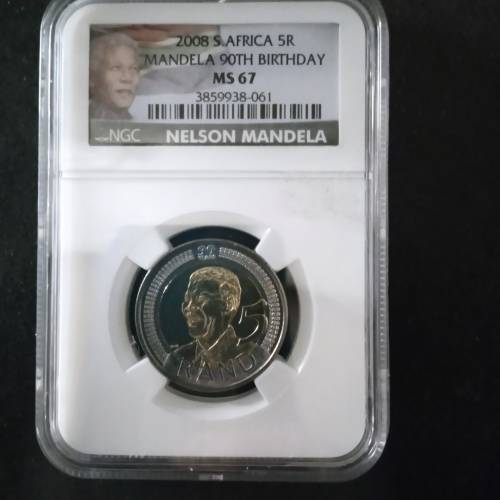 MS 67 2008 R5 NELSON MANDELA  90TH BIRTHDAY