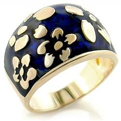 SAPPHIRE BLUE EPOXY THICK BAND RING SIZE 6