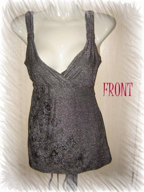 ***FANTASTIC GREY & SILVER TOP WITH SEQUINCE ON SIZE SMALL***