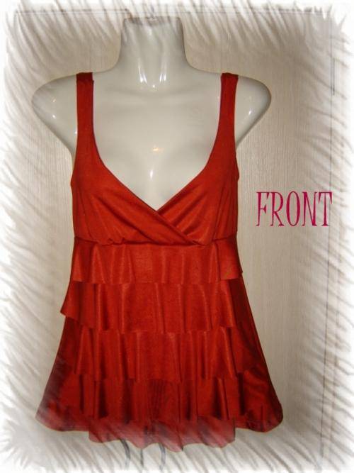 ***FANTASTIC ORANGE/REDISH TOP SIZE MEDIUM***