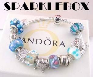PANDORA STYLE - CHARM BRACELET - TURGOUIS BLUE CHARM BRACELET
