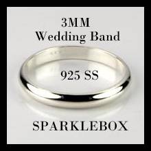 ***NEW STOCK R39 STARTING PRICE***Wedding Band Ring 925ss 3MM***SIZE 5