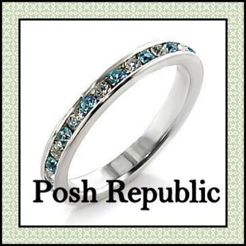 ***NEW STOCK R89 STARTING PRICE***Stylish Topaz Eternity Band Cz Ring***SIZE 7