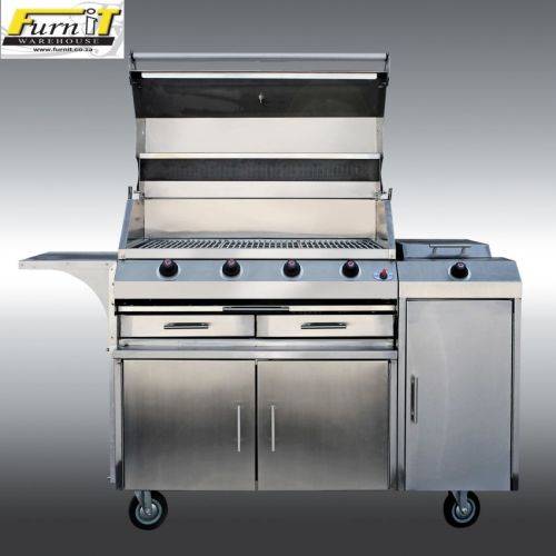 Chef Zodiac 4 Burner Gas Braai - S/S - Patented Heat Panels - Top Quality
