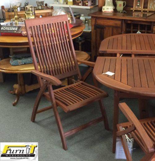 CHAIR: 5 Position Adjustable folding - Hardwood - Outdoor