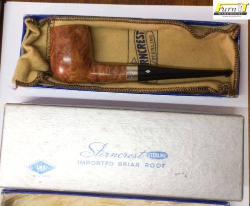 Sterncrest Sterling Imported Briar Root (LHS) smoking pipe - Unused - RARE!