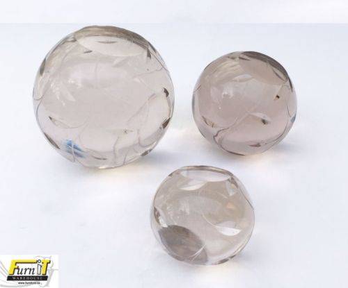 Set of 3 Cut Glass Paper Weights - Different sizes - Heavy