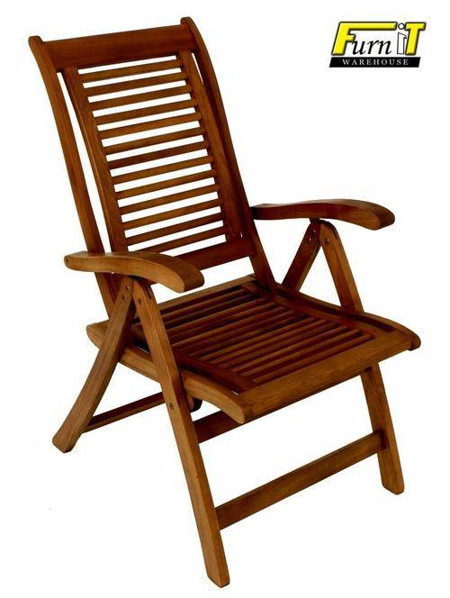 Chair - 5 position adjustable - Hardwood - Outdoor