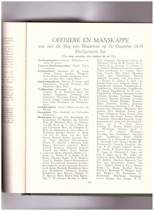 BLOEDRIVIER SE EEUFEES GEDENKBOEK 16 DESEMBER 1938
