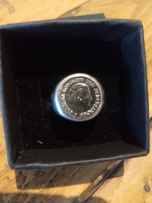 Solid Silver Mens Ring with Juliana Koningin der Nederlanden Coin!