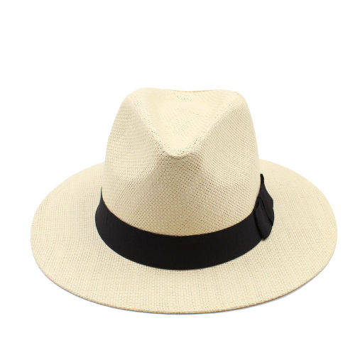 Panama fedora Summer Beach straw cream white sun hat