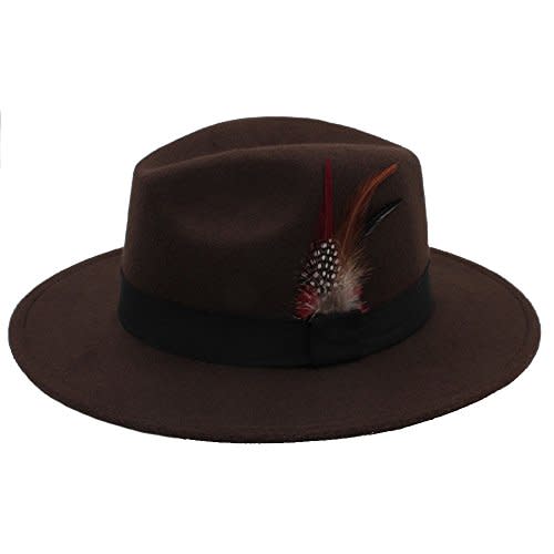 Panama fedora wide brim Sombrero beach summer cool Hat(Brown)