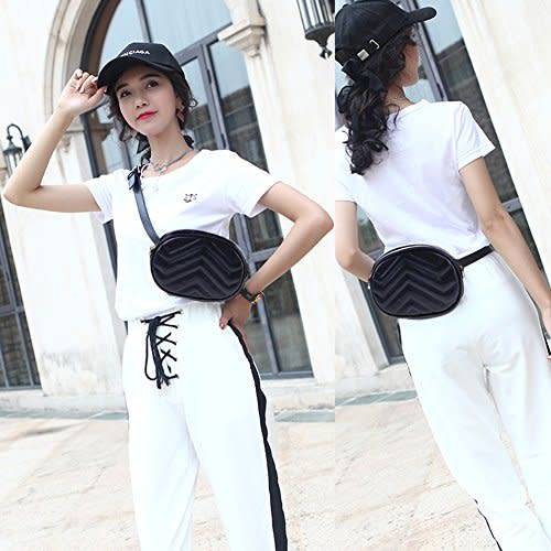 Stylish Money Black Women Waist Packs Travel Elegant Leather Waist Phone Pouch all Belts Bag