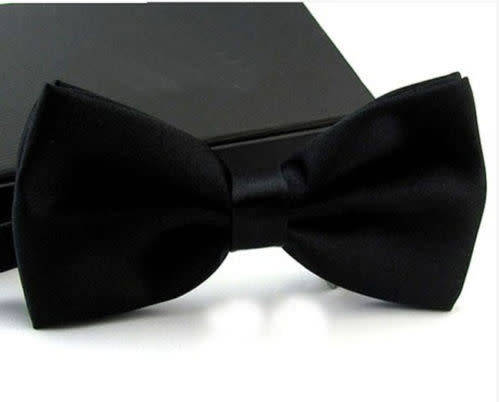 (A SET OF 4)Men's Fashion Tuxedo Satin Plain Solid Color Adjustable Wedding Bowtie Bow Tie