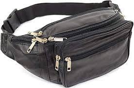 (FREE SHIPPING)  Waist Packs Bags Genuine Leather Casual Belt ZipperPhone Money Pouch Leather(Black)
